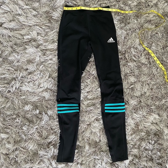 Adidas Response Climalite women/girls black and blue leggings. Size S. Used. - Picture 13 of 15